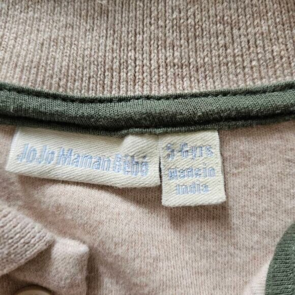 Jojo Maman Bebe Embroidered Cow Long-Sleeve Polo Shirt Size 5-6 - Picture 2 of 3